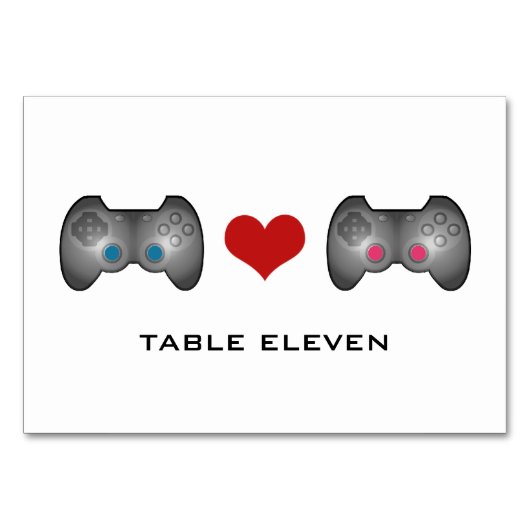Blue Roze Cute Gamer Table Kaart (Voorkant)