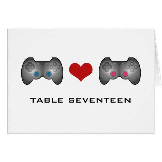Blue roze Cute Gamer Table Number Kaart (Voorkant Horizontaal)