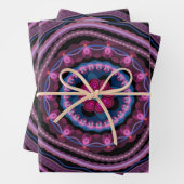 Blue Roze Lila Mandala Inpakpapier Vel (In situ)