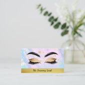 *~* Blue Roze sterren Lashes Brows Extensions Girl Visitekaartje (Staand voorkant)