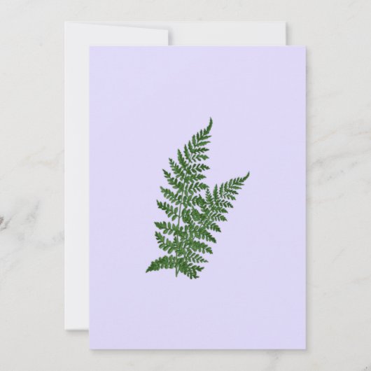 Blue Rozen and Ferns Wedding Kaart (Achterkant)