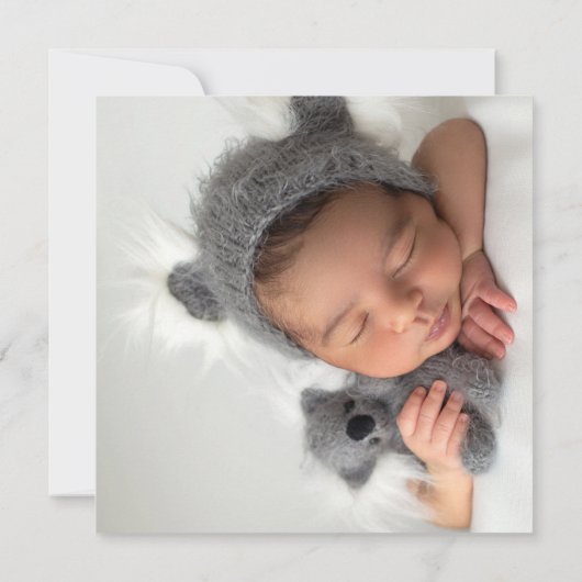 Blue Rozen Boy Baptism Invitation (Achterkant)