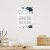 Blue Rozen Boy Baptism Seating Chart Poster (Keuken)