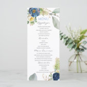Blue Rozen BoyBaptism Menu (Staand voorkant)