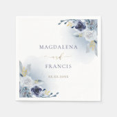 blue rozen bruiloft servet (Voorkant)