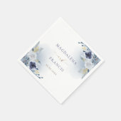 blue rozen bruiloft servet (Hoek)