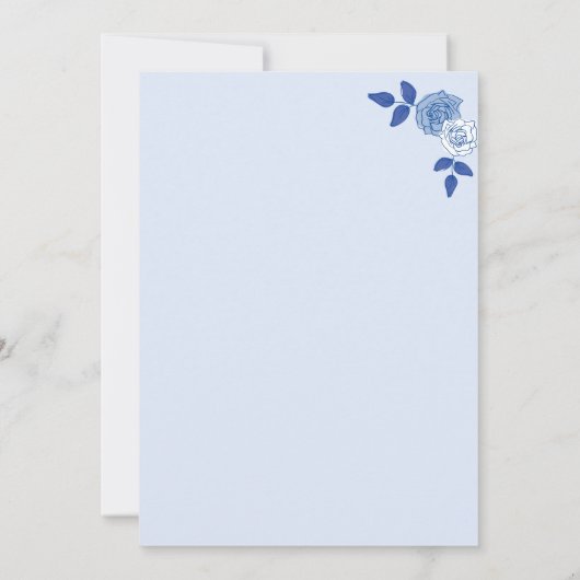 Blue Rozen Bunny Rabbit Boy Baby shower Kaart (Achterkant)