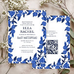 Blue Rozen Custom Bat Bar Mitzvah QR Code Meisje Kaart<br><div class="desc">Perfecte kaart om een vleermuis mitswa, bar mitswa of andere joodse viering aan te kondigen! Hand gemaakte kunst voor u! VOLLEDIG ! Klik op "Personaliseren" hierboven om de tekst te bewerken en uw link toe te voegen aan de QR-code. Klik op "bewerken met behulp van design tool" om de lettertypen,...</div>