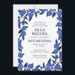 Blue Rozen Custom Bat Bar Mitzvah QR Code Meisje Kaart<br><div class="desc">Perfecte kaart om een vleermuis mitswa, bar mitswa of andere joodse viering aan te kondigen! Hand gemaakte kunst voor u! VOLLEDIG ! Klik op "Personaliseren" hierboven om de tekst te bewerken en uw link toe te voegen aan de QR-code. Klik op "bewerken met behulp van design tool" om de lettertypen,...</div>