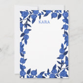 Blue Rozen Custom Bedankt Gepersonaliseerde Statio Notitiekaartje (Voorkant)