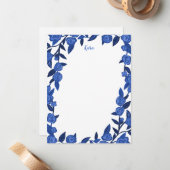 Blue Rozen Custom Bedankt Gepersonaliseerde Statio Notitiekaartje (Voorkant / Achterkant in situ)