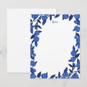 Blue Rozen Custom Bedankt Gepersonaliseerde Statio Notitiekaartje (Voorkant / Achterkant)