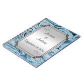Blue Rozen & Diamond Wedding Rings Guest Book Notitieboek (Linkerzijde)