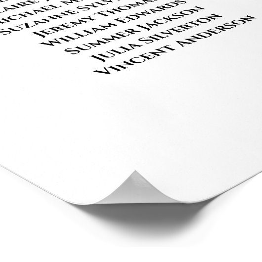 Blue Rozen Elegant 9 Table Wedding Seding Chart Poster (Hoek)