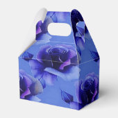 Blue Rozen Floral Pattern Gable Favor Box Bedankdoosjes (Achterkant)