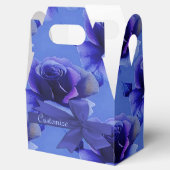 Blue Rozen Floral Pattern Gable Favor Box Bedankdoosjes (Geopend)