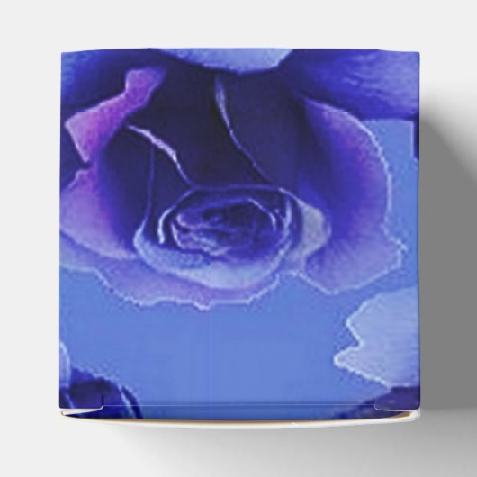 Blue Rozen Floral Pattern Heart Favor Box Bedankdoosjes (Bovenkant)