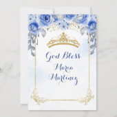 Blue Rozen Flowers Quinceañera Uitnodiging (Achterkant)