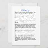 Blue Rozen Funeral Memorial Card Kaart (Achterkant)