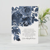 Blue Rozen Funeral Memorial Dank u Bedankkaart (Staand voorkant)