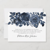 Blue Rozen Funeral Memorial Dank u Bedankkaart (Voorkant)