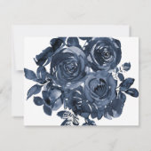 Blue Rozen Funeral Memorial Dank u Bedankkaart (Achterkant)