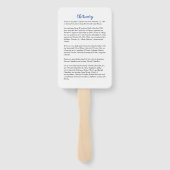 Blue Rozen Funeral Memorial Fan Handwaaier (Achterkant)