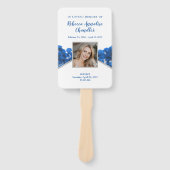 Blue Rozen Funeral Memorial Fan Handwaaier (Voorkant)