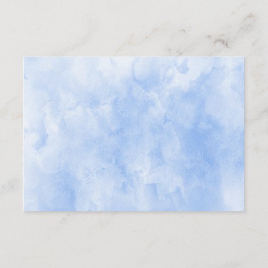 Blue Rozen Gold Floral Weddenschap Enclosure Card Informatiekaartje (Achterkant)