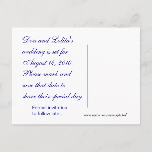 Blue Rozen Invitation-customize Aankondigingskaart (Achterkant)