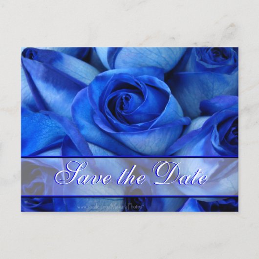 Blue Rozen Invitation-customize Aankondigingskaart (Voorkant)