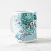 Blue Rozen Lace Koffiemok (Voorkant links)