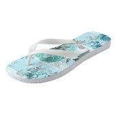 Blue Rozen Lace Teenslippers (Schuin)