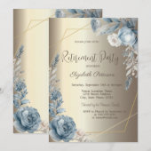 Blue Rozen Lijst Champagne Gold Kaart (Voorkant / Achterkant)