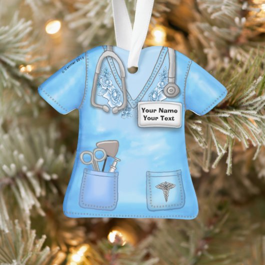 Blue Rozen Nurse medische scrubs ornament (Boom)