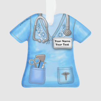 Blue Rozen Nurse medische scrubs ornament
