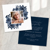 Blue Rozen Photo Funeral Sympathie Bedankkaart