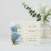 Blue Rozen RSVP-kaart RSVP Kaartje (Staand voorkant)