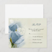 Blue Rozen RSVP-kaart RSVP Kaartje (Voorkant / Achterkant)