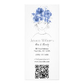 Blue rozen schattig meisje haar beauty prijslijst  reclamekaart (Achterkant)