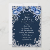 Blue Rozen Snowflake Christmas Bachelorette Party Kaart (Voorkant)