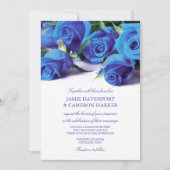 Blue Rozen Wedding Invite Kaart (Voorkant)