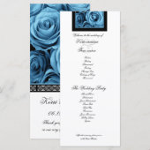 Blue ROZEN Wedding Program aangekondigd Programmakaart (Voorkant / Achterkant)