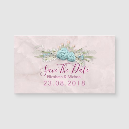 Blue Rozen Wedding Save the Date (Voorkant)