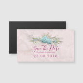 Blue Rozen Wedding Save the Date (Voorkant / Achterkant)