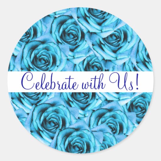 Blue Rozen Wedding Sticker (Voorkant)