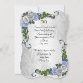 Blue rozen Wedding-uitnodiging Kaart (Achterkant)