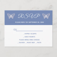 Blue RSVP Butterfly Wedding Butterflies