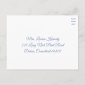 Blue RSVP Butterfly Wedding Butterflies Uitnodiging Briefkaart (Achterkant)