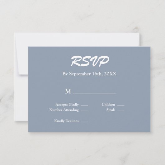 Blue RSVP-kaart RSVP Kaartje (Voorkant)